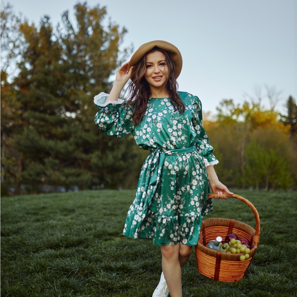Floral Green Dress